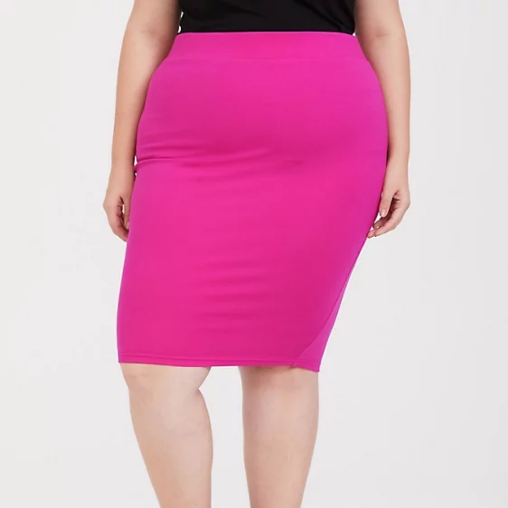 Torrid Ponte Hot Pink Ponte Midi Skirt 2x